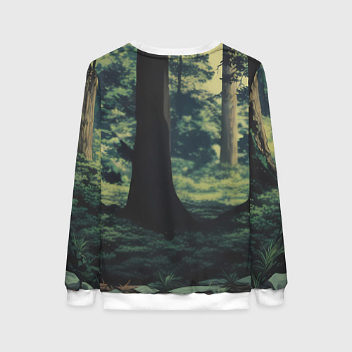 Женский свитшот Йода в лесу / 3D-Белый – фото 2