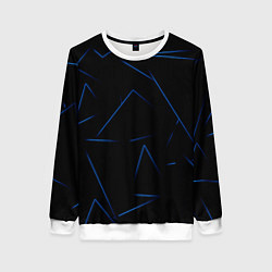 Свитшот женский Color blue line, цвет: 3D-белый
