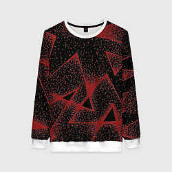 Свитшот женский Triangles with dots, цвет: 3D-белый