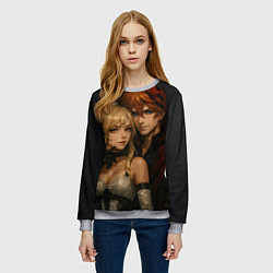Свитшот женский Люмин и Тарталья реализм любовь, цвет: 3D-меланж — фото 2