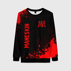 Свитшот женский Maneskin - red gradient вертикально, цвет: 3D-черный