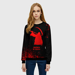 Свитшот женский Children of Bodom - red gradient, цвет: 3D-черный — фото 2