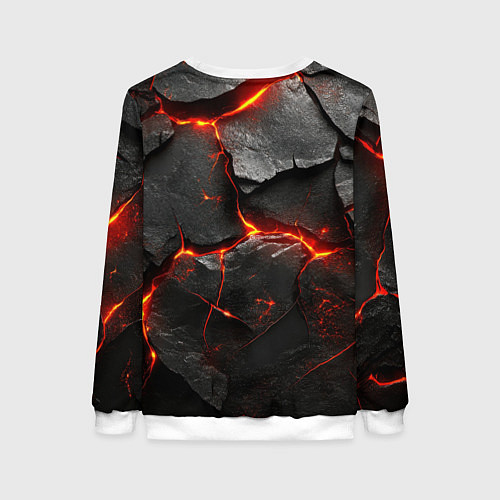 Женский свитшот Герб России на фоне объемных плит / 3D-Белый – фото 2