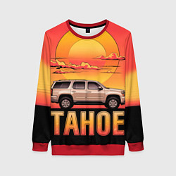Свитшот женский Tahoe на закате джип, цвет: 3D-красный