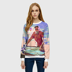 Свитшот женский GTA 6 Брайан Хедер, цвет: 3D-белый — фото 2