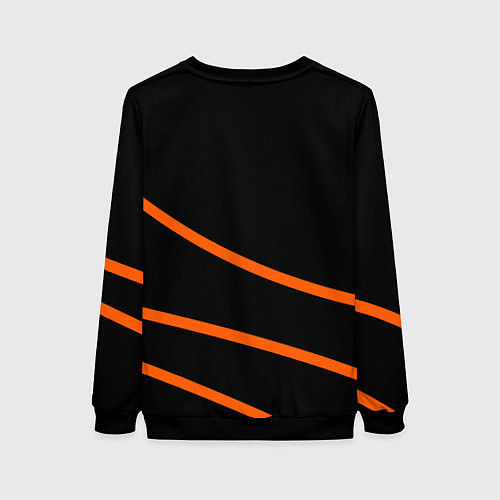 Женский свитшот Sport чёрный с оранжевыми полосами / 3D-Черный – фото 2