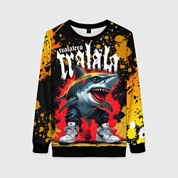 Женский свитшот Тралалера Тралала брейнрот мем - Акула в кроссовка