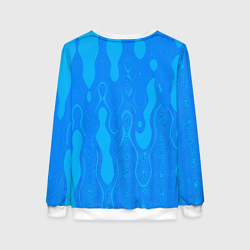 Женский свитшот Голубой абстракция вода / 3D-Белый – фото 2