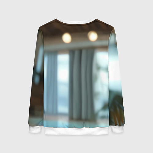 Женский свитшот Рыжая девушка в купальнике / 3D-Белый – фото 2