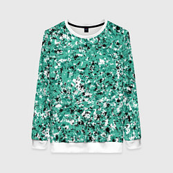 Женский свитшот Бирюзовый с чёрно-белыми пятнами