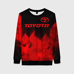 Свитшот женский Toyota - red gradient посередине, цвет: 3D-черный