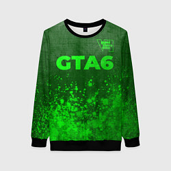 Женский свитшот GTA6 - green gradient посередине