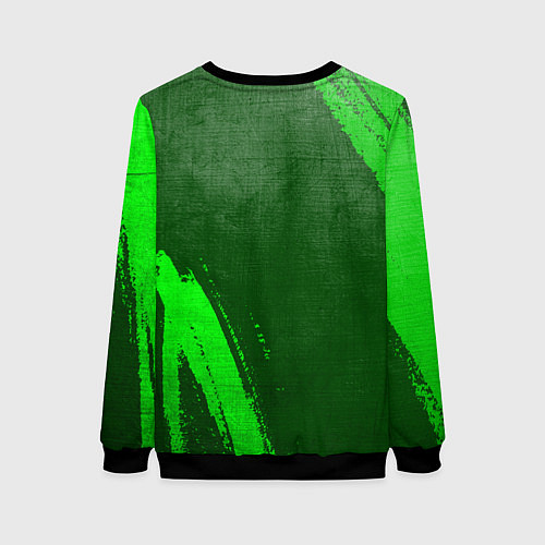Женский свитшот Dark Souls - green gradient вертикально / 3D-Черный – фото 2