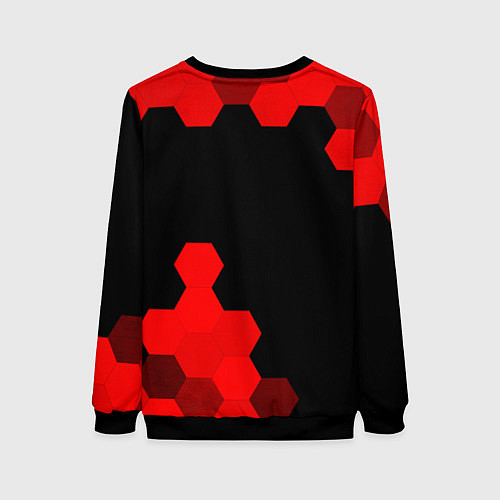 Женский свитшот Among Us - red gradient вертикально / 3D-Черный – фото 2