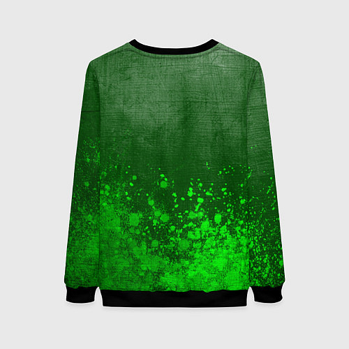 Женский свитшот Iron Maiden - green gradient посередине / 3D-Черный – фото 2