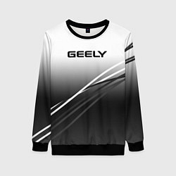 Женский свитшот Geely градиент из белого в тёмный с полосами