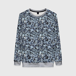 Свитшот женский Серо-голубой мелкий камень текстура, цвет: 3D-меланж