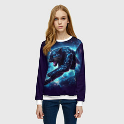 Свитшот женский Fantastic star panther - ai art fantasy, цвет: 3D-белый — фото 2