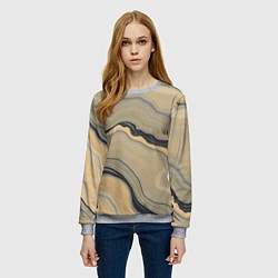 Свитшот женский Песочный мрамор, цвет: 3D-меланж — фото 2