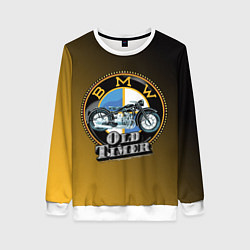 Свитшот женский Ретро мотоцикл BMW, цвет: 3D-белый