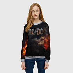 Свитшот женский ACDC металлический лого, цвет: 3D-меланж — фото 2