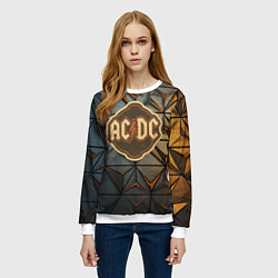 Свитшот женский ACDC винтажный логотип, цвет: 3D-белый — фото 2