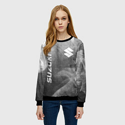 Свитшот женский Suzuki - grey gradient вертикально, цвет: 3D-черный — фото 2