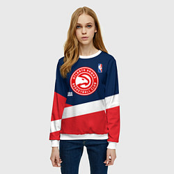 Свитшот женский Atlanta Hawks NBA basketball, цвет: 3D-белый — фото 2