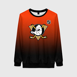 Женский свитшот Анахайм Дакс - оранжевый градиент