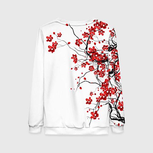 Женский свитшот Сакура с иероглифом Любовь / 3D-Белый – фото 2