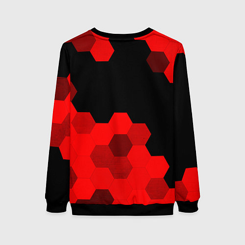 Женский свитшот Ghost of Tsushima - red gradient посередине / 3D-Черный – фото 2