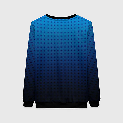 Женский свитшот Из голубого в чёрный градиент с точками / 3D-Черный – фото 2