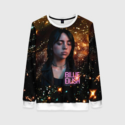 Женский свитшот Билли Айлиш с блестками на фоне