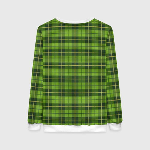 Женский свитшот Зеленый тартан / 3D-Белый – фото 2