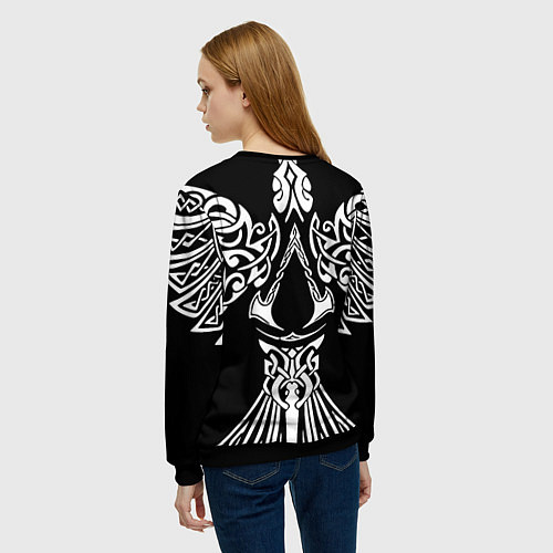 Женский свитшот Силуэт ворона - Aссасинс Крид / 3D-Черный – фото 4