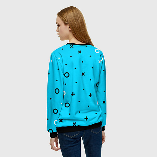 Женский свитшот Билли Айлиш из разноцветной мозаики / 3D-Черный – фото 4