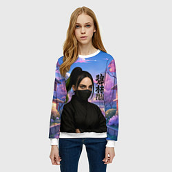 Свитшот женский Ниндзя Билли Айлиш, цвет: 3D-белый — фото 2