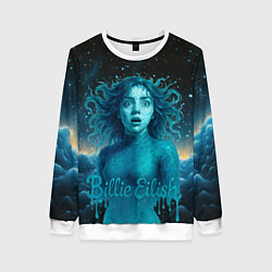 Свитшот женский Билли Айлиш из волн, цвет: 3D-белый