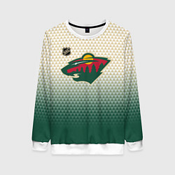 Свитшот женский Миннесота Уайлд - геометрический градиент, цвет: 3D-белый