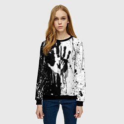 Свитшот женский Антиматерия подтеки, цвет: 3D-черный — фото 2