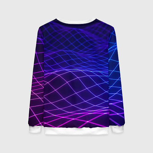 Женский свитшот Абстрактные волны из сот / 3D-Белый – фото 2