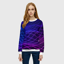 Свитшот женский Абстрактные волны из сот, цвет: 3D-белый — фото 2