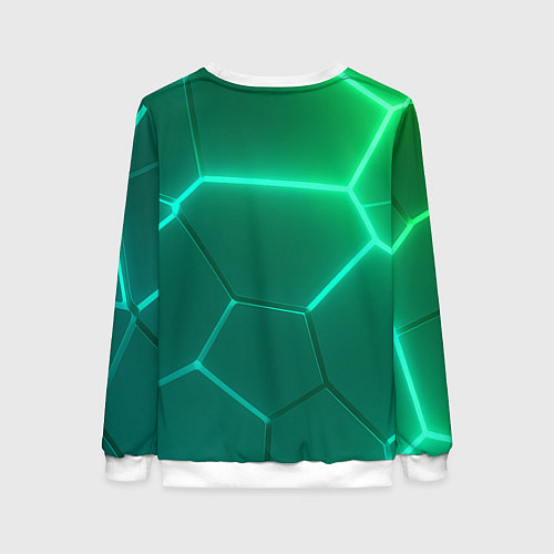 Женский свитшот Зеленые неоновые плитки / 3D-Белый – фото 2