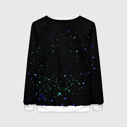 Женский свитшот Соник в космосе / 3D-Белый – фото 2