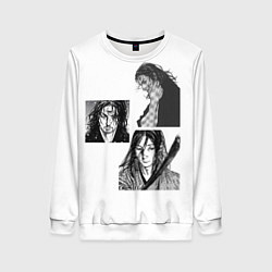 Свитшот женский Миямото Мусаси, Vagabond, цвет: 3D-белый