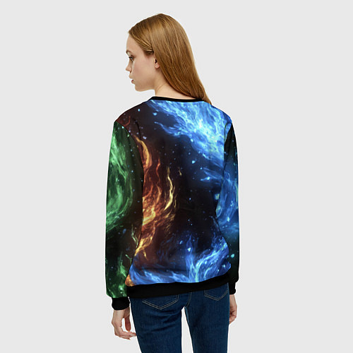 Женский свитшот Bones депрессивный стиль / 3D-Черный – фото 4