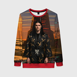 Женский свитшот Bones в халате с журавлями