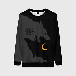 Женский свитшот Мистические волки ночи и дня - тату