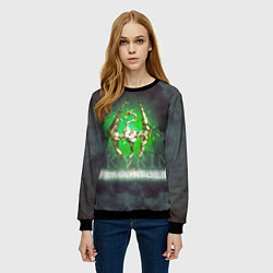 Свитшот женский Skyrim gold logo Dragonborn, цвет: 3D-черный — фото 2