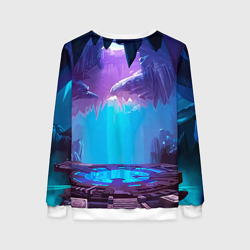 Женский свитшот Лис ниндзя в прыжке / 3D-Белый – фото 2